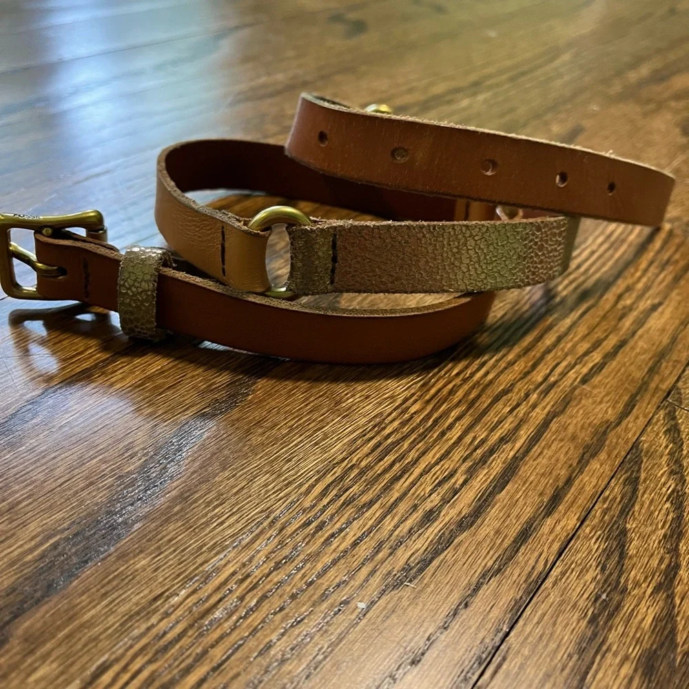 FOSSIL Leather Belt with Multiple Colors and Patterns Brown